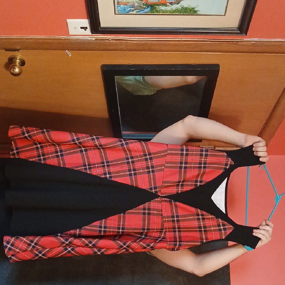 Red and Black Plaid Dress
